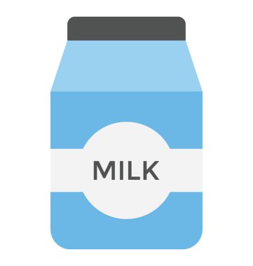 Bir süt paketi, brik düz simgesi