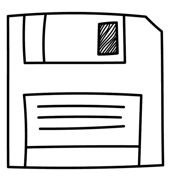 Disegno Icona Disegnato Mano Doodle Disco Floppy — Vettoriale Stock