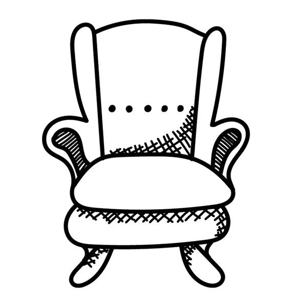 Projeto Doodle Cadeira Mobília Sala Estar — Vetor de Stock