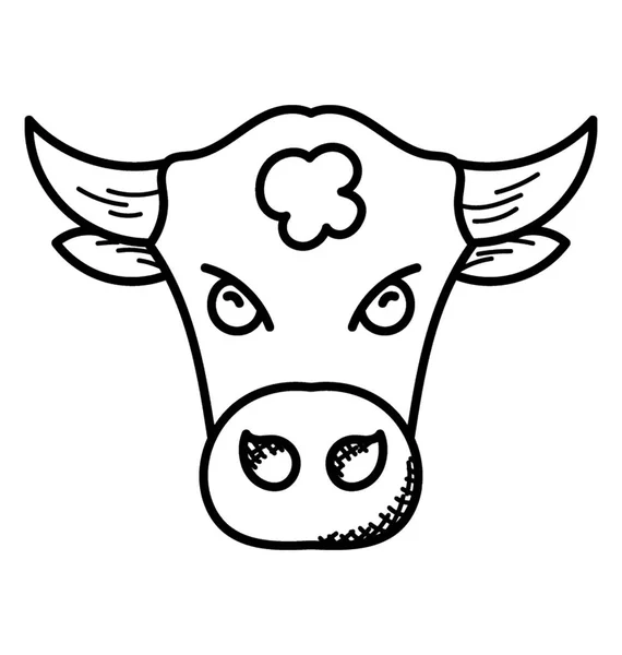 Cara Toro Animal Salvaje — Vector de stock