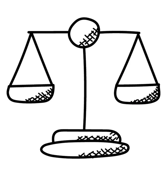 平衡秤涂鸦图标 正义概念 — 图库矢量图片