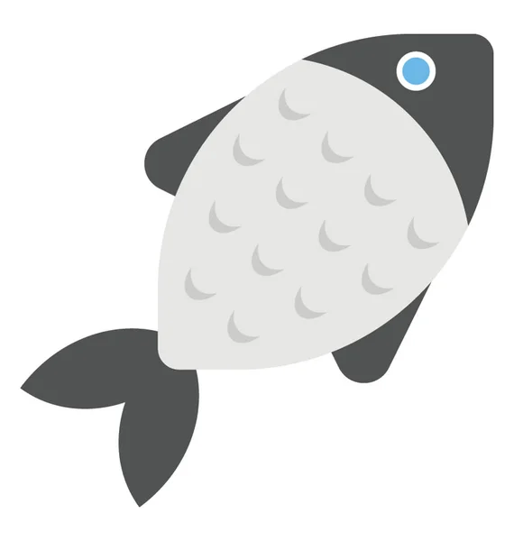 Meeresfrüchte Fisch Flat Vector Symbol — Stockvektor
