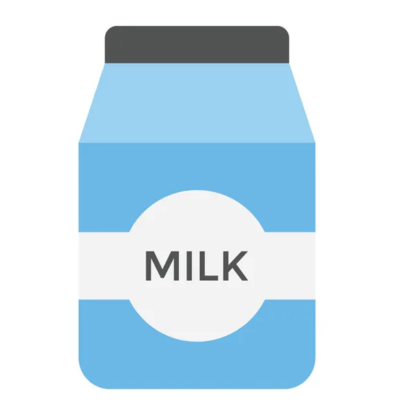 Eine Milchpackung Brik Flach Symbol — Stockvektor