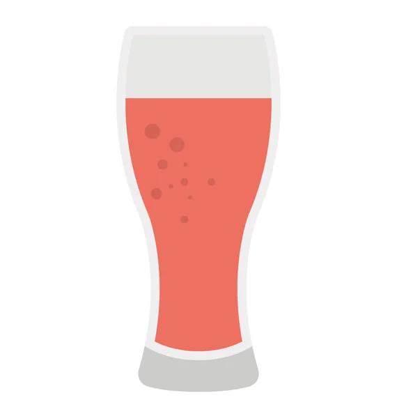 Gekoeld Bier Glas Alcohol Drinken Platte Pictogram — Stockvector