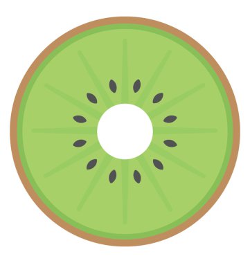 Kivi dilim, egzotik meyve düz simgesi