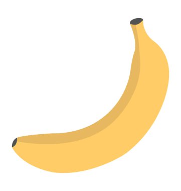 Organik meyve, muz, düz simgesini çift