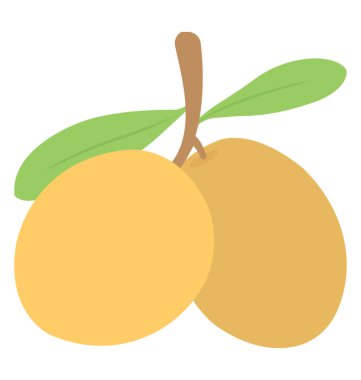 Sarı Erik, sağlıklı beslenme düz simgesi