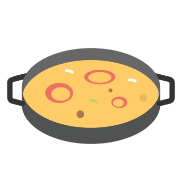 Yemek pişmiş, düz simgesi köri