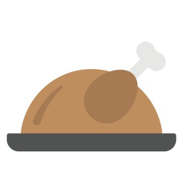 Bütün kızarmış tavuk, kızarmış tavuk simgesi doodle