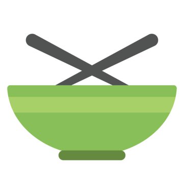 Kaşık, gıda konteyner düz simgesi ile bir kase