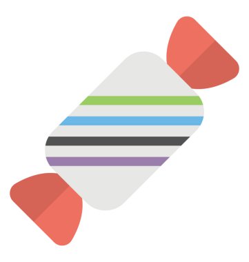 Kaydırılan bir tatlı şeker, düz simgesi