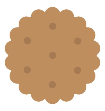 Lezzetli bir kurabiye aperatifler simgesi düz.