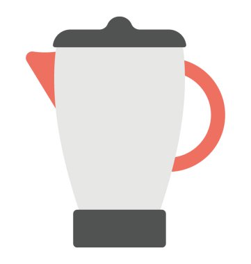 Blender kabı düz simgesi, gıda işleme öğesi