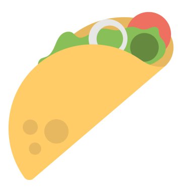 Tavuk fajita, sandviç şal düz simgesi