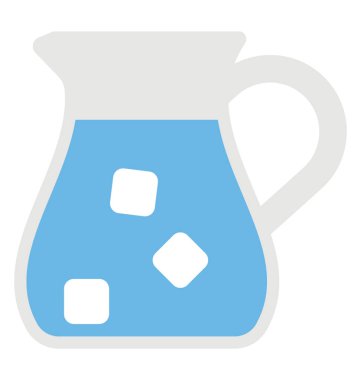 Bir sürahi dolusu limon su, soğuk içecek düz simgesi