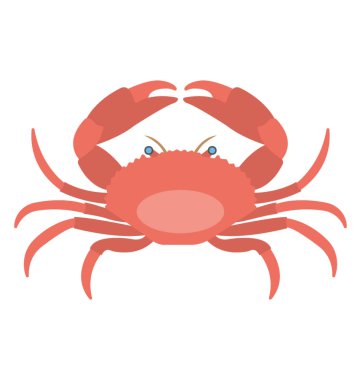 Bir tırtıklı çamur Yengeç, deniz ürünleri düz simgesi