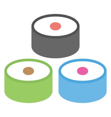 Deniz ürünleri, Balık plaka düz vektör simgesinde dilimlenmiş