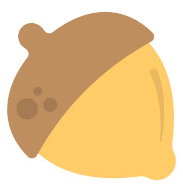 Meşe, sonbahar meşe palamudu düz simgesi