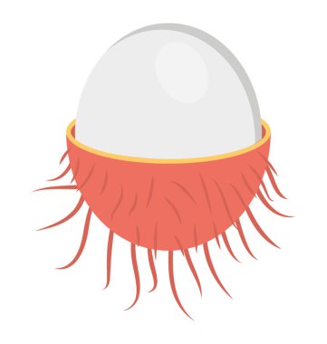 Meyve, magostreen düz simgesi kraliçesi