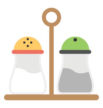 Tuz ve biber Çalkalayıcı, baharat stand düz simgesi