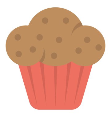 Lezzetli kek krem düz simgesi tepesi ile