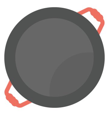 Boş pişirme pan düz simgesinin Üstten Görünüm