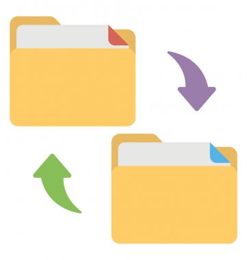 Veri alış verişi dosya, paylaşım düz simge dosya