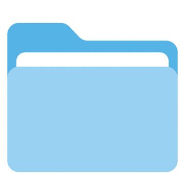 Belgeler ile dosya, kayıt yönetimi düz simgesini