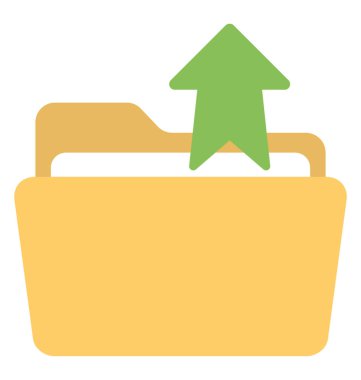 Yukarı ok, dosya düz simgesi yükleme klasörüyle dosya