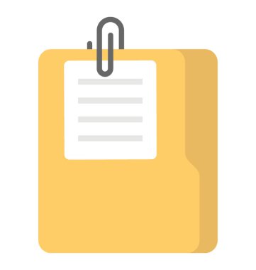 Bir dosya eki, ekli klasör kavramı düz simgesi