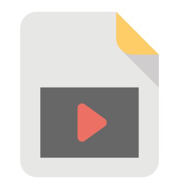 Bir video dosyası, mp4 düz vektör simgesi