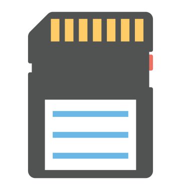 Bellek depolama düz simgesi için bir sd kart