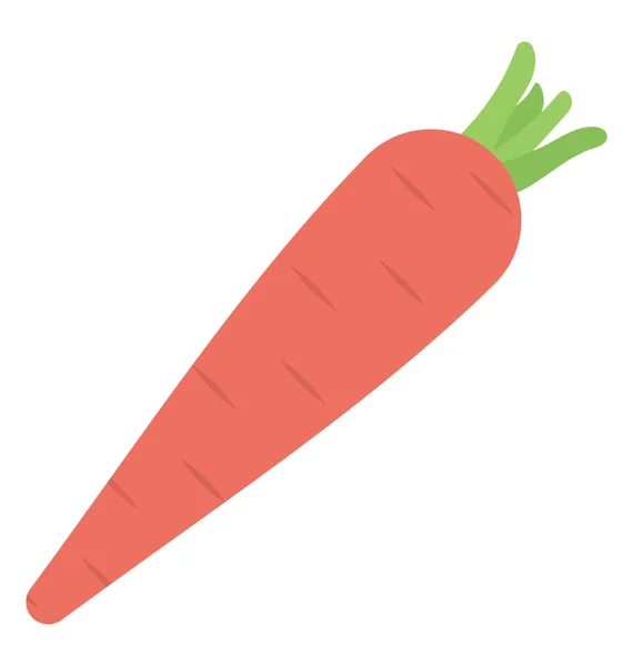 Zanahoria Fresca Dulce Icono Plano — Vector de stock
