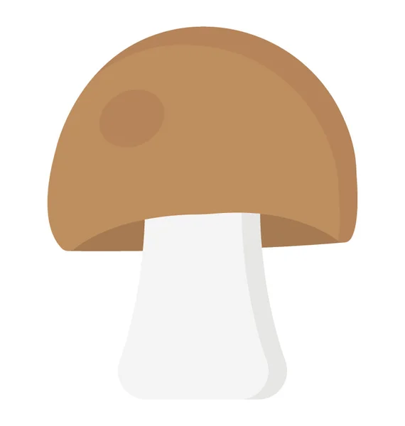 Cartoon Sketch Mushroom Flat Icon — Stock Vector
