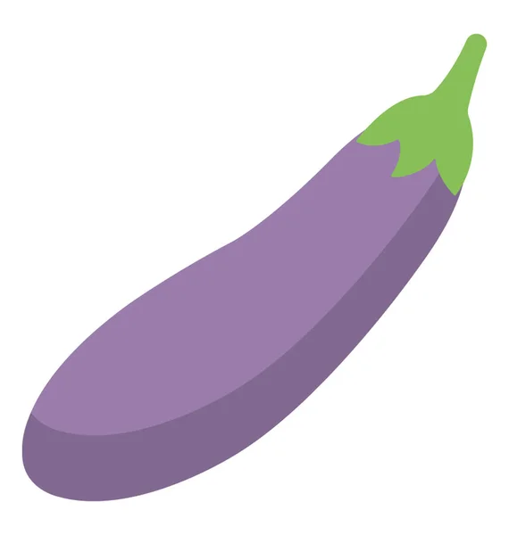 Alimentos Orgánicos Brinjal Icono Plano — Vector de stock