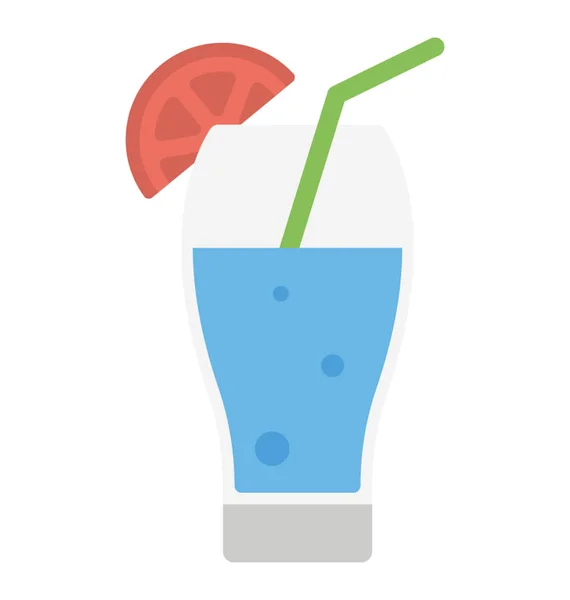 Beautiful Stand Glass Cold Drink Flat Icon — стоковый вектор