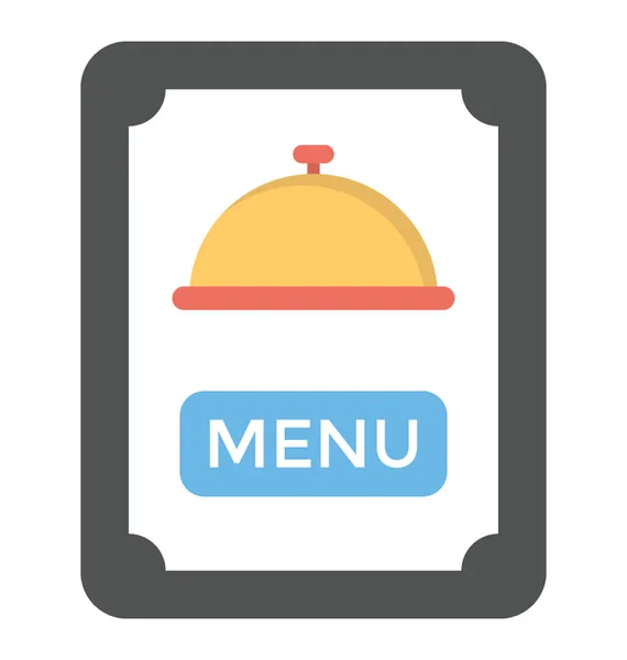 Card Cloche Cover Menu Text Flat Icon — Stock Vector