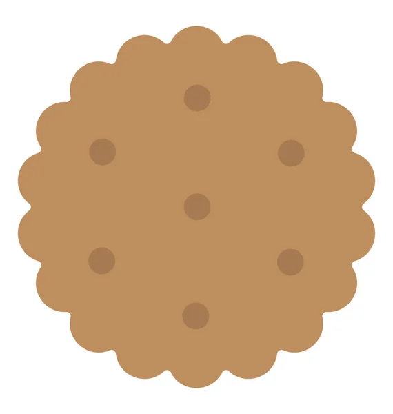 Een Heerlijke Cookie Snacks Vlakke Pictogram — Stockvector