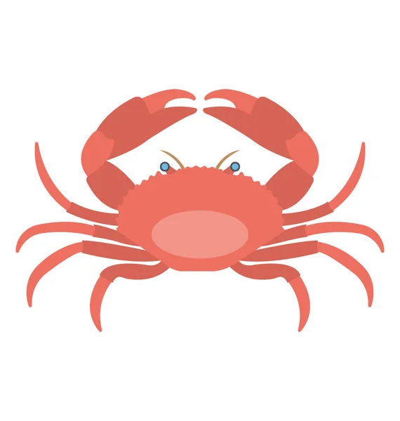 Serrated Mud Crab Seafood Flat Icon — Stock Vector