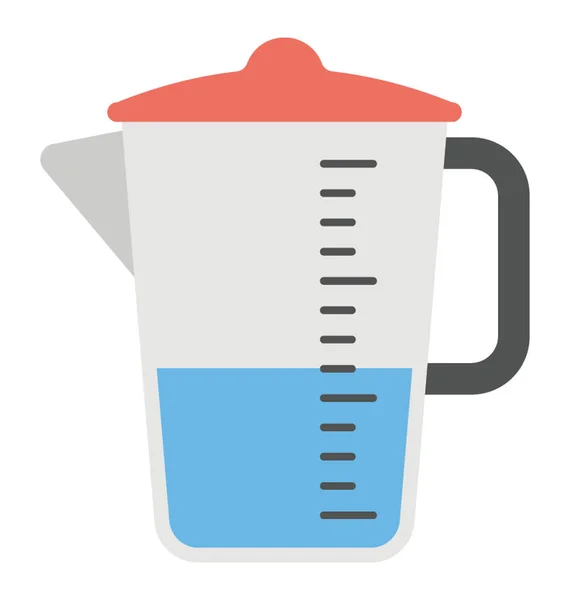饮水计量壶 烹调辅助平面图标 — 图库矢量图片