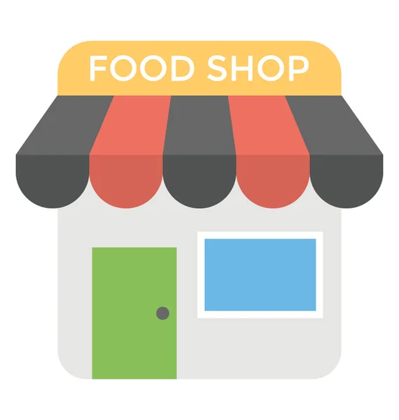 Food Shop Super Market Flat Icon — Stock Vector