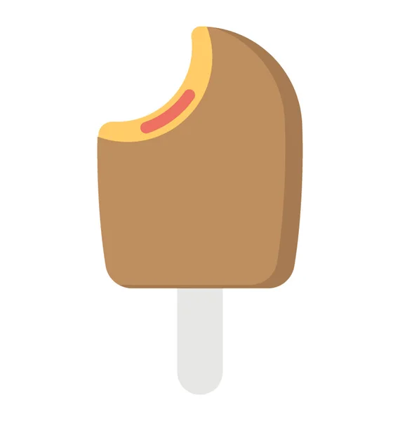 Crème Glacée Chocobar Icône Plate Des Aliments Surgelés — Image vectorielle