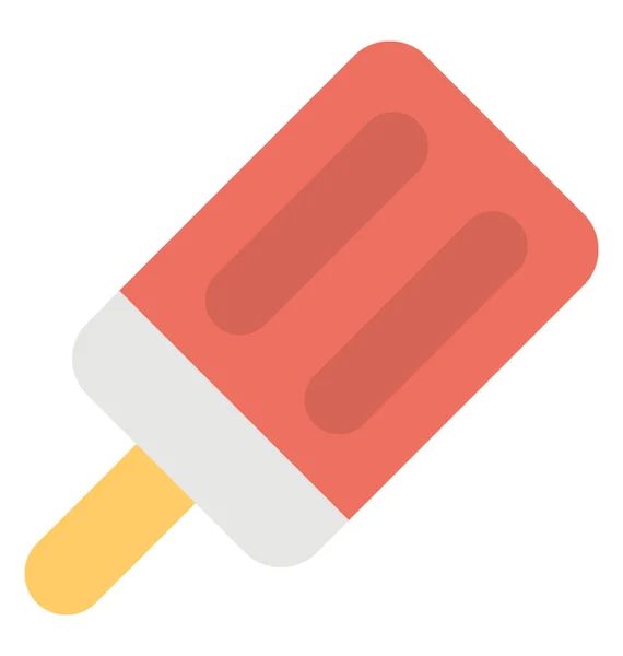 Ένα Παγωμένο Γλειφιτζούρι Popsicle Επίπεδη Εικονίδιο — Διανυσματικό Αρχείο