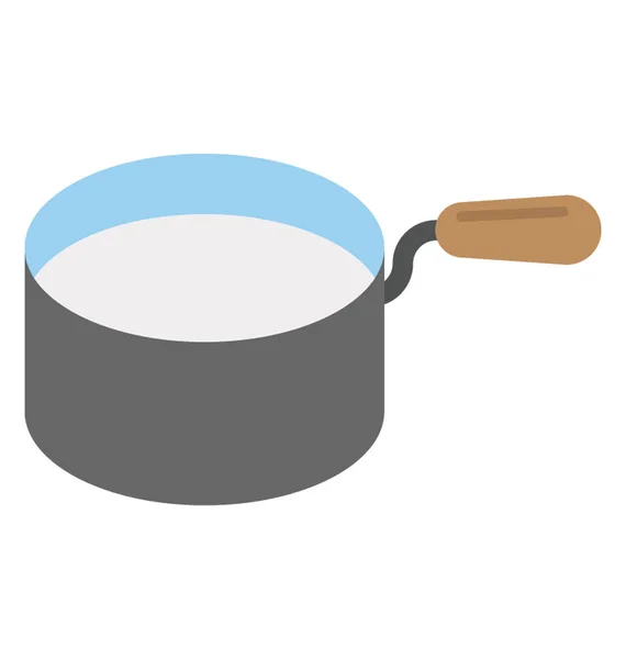 牛奶在平底锅 煮沸的概念 — 图库矢量图片