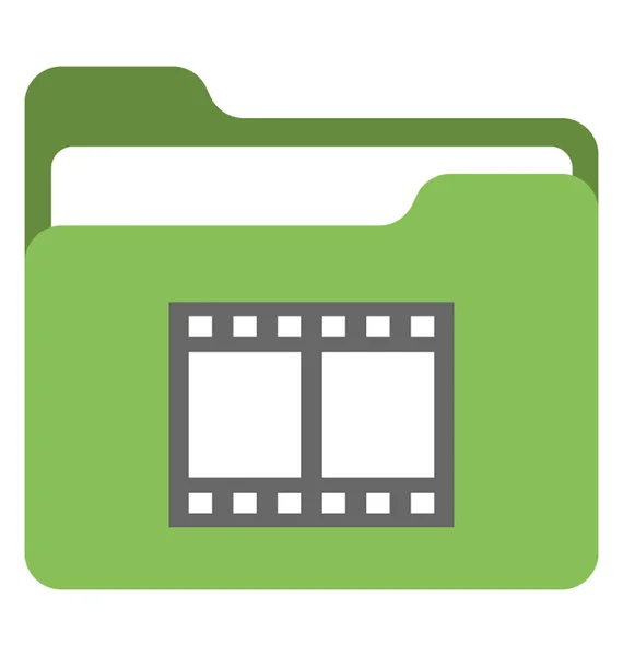 Movie Folder Video Files Management Flat Icon — Stock Vector