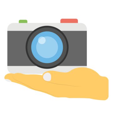 Kamera, fotoğraf Servisi düz simgesi sunma el