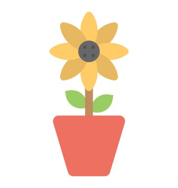 Ayçiçeği, bitki düz simgesi