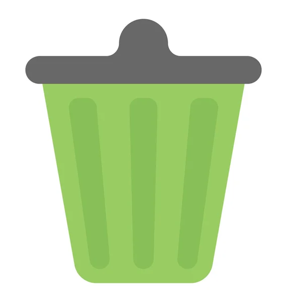 Eine Flache Design Ikone Der Mülltonne Recyclingkonzept — Stockvektor