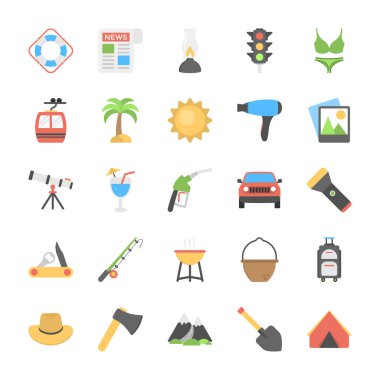 Düz vektörler kümesi açık seyahat ve kamp