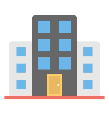 Düz simgesi tasarım, bir ticari bina